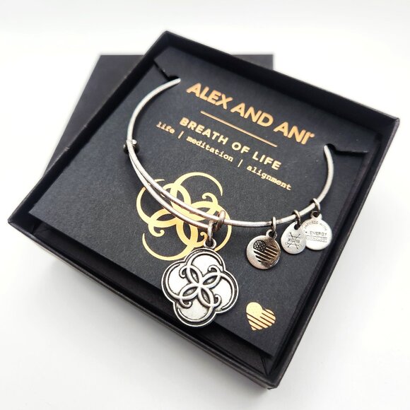 Alex and Ani Breath of Life Celtic Knot Silver Tone Bangle Bracelet - Picture 1 of 3